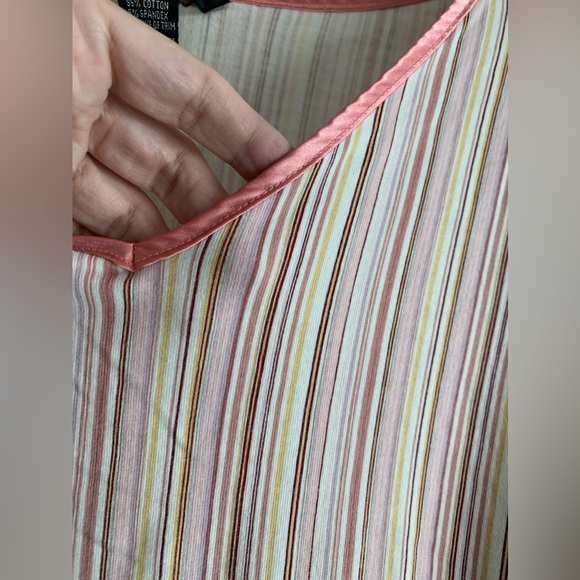 Vintage Y2K Night gown pink with stripes size Large - Picture 3 of 4